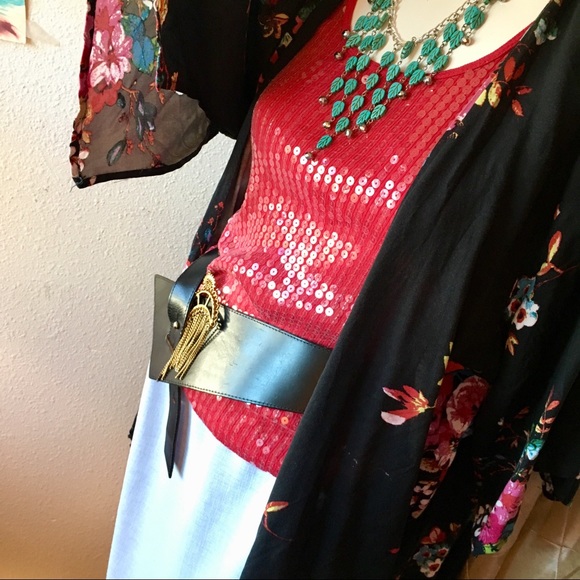 Next Era Red Sequined Fitted Tank - Picture 2 of 7